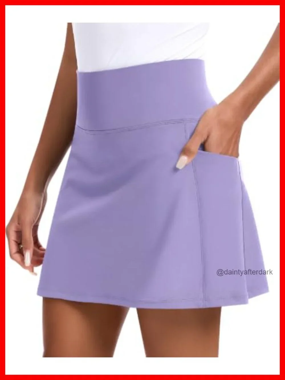 Golf Skort with Pockets 2-in-1 Tennis Skirt High Rise Athletic A-Line